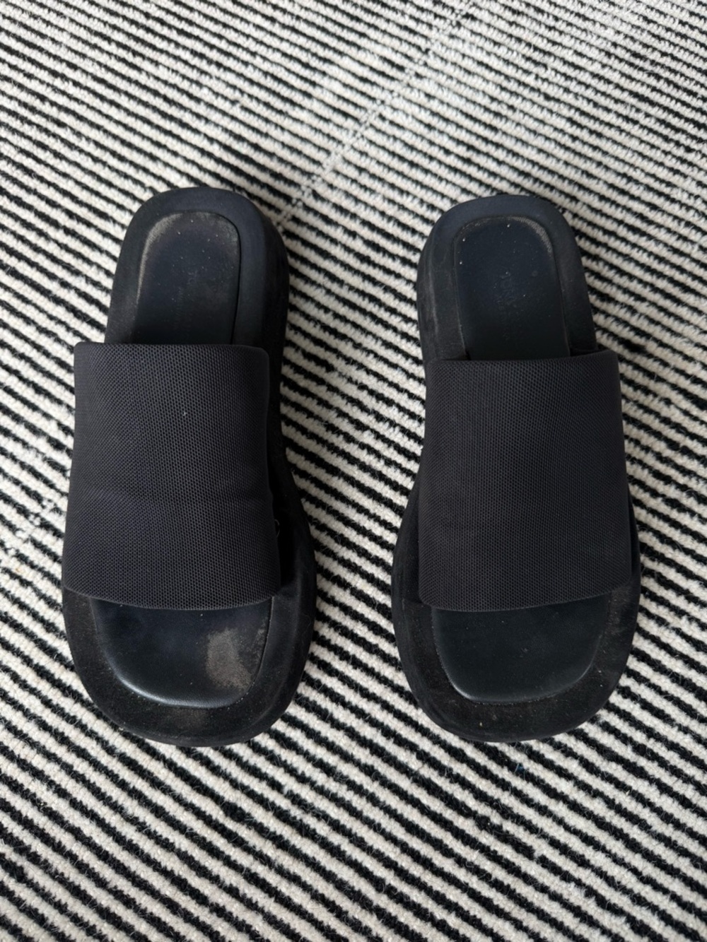 Tony Bianco Black Slide Sandals
